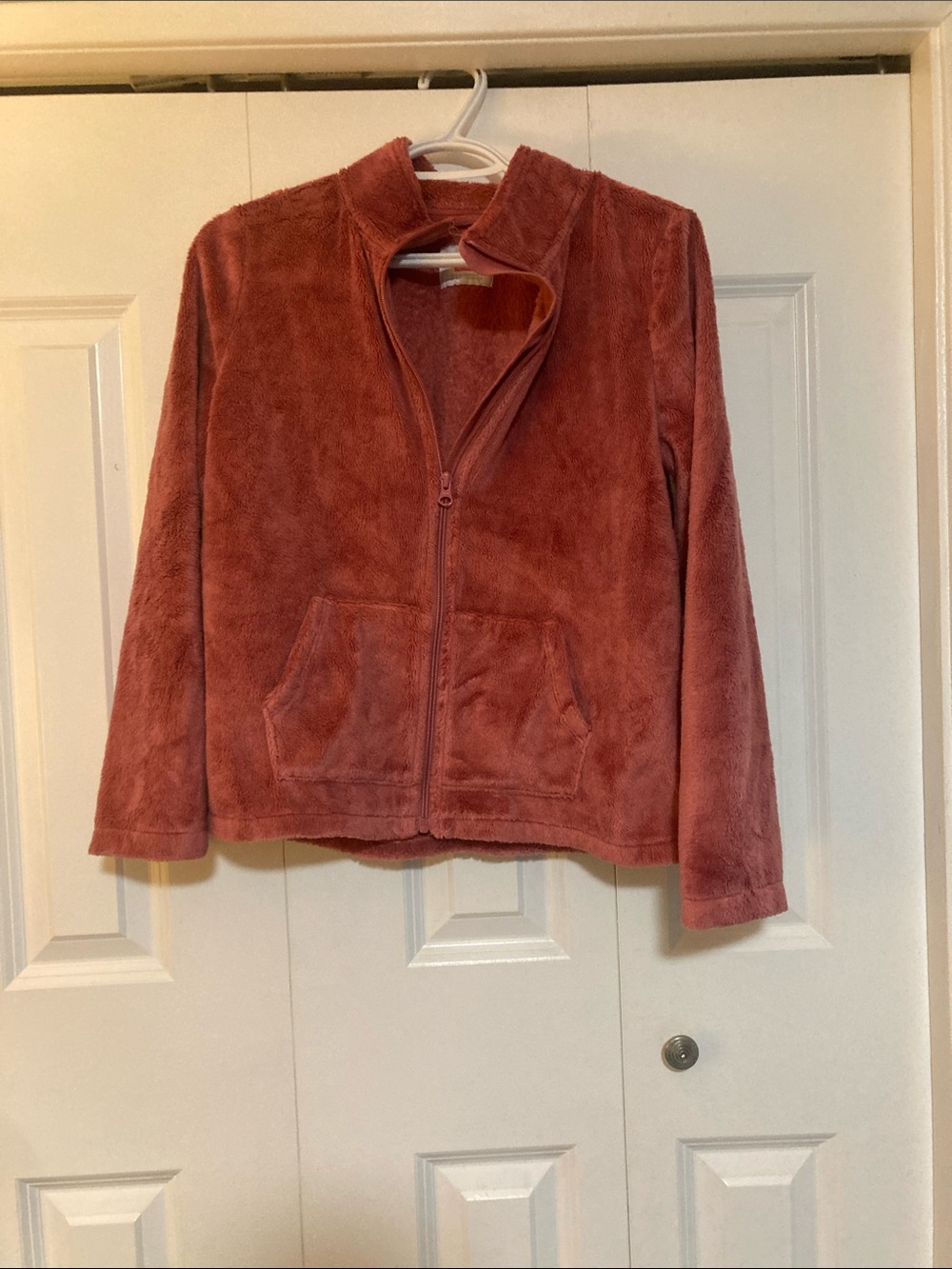 Place Kids Plush Teddy Zip-Up Jacket in Rust